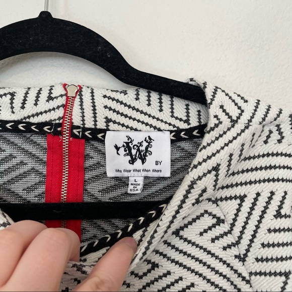 W by who wear what when where jacquard knit blouson sleeve top sz.L - Picture 2 of 3